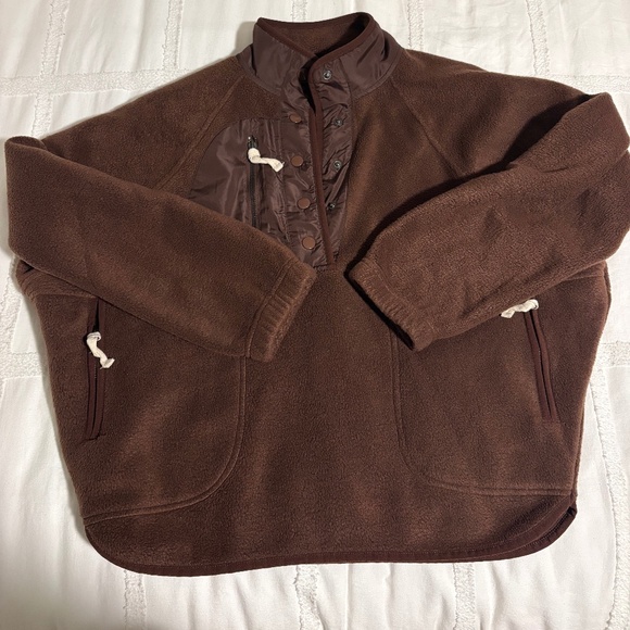 THREAD + SUPPLY Brown Quarter-Zip Fleece – Size S – Lightly Worn - Picture 1 of 3